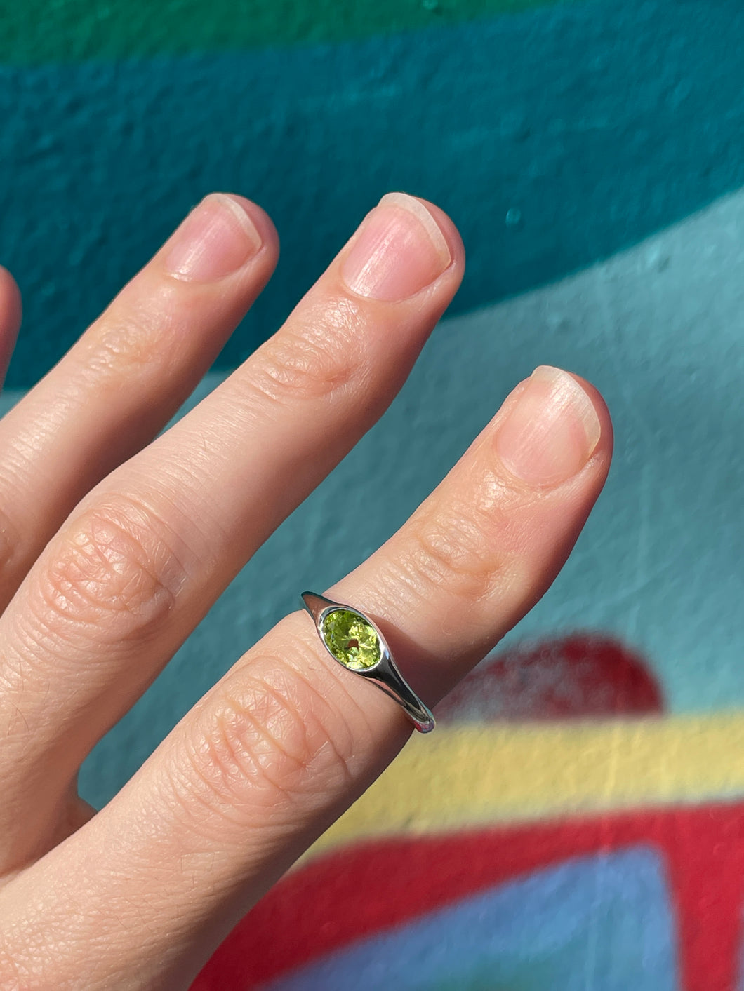 Oval Ring with Peridot